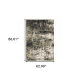 5' X 7' Charcoal Grey And Beige Abstract Power Loom Stain Resistant Area Rug - Homeroots - Flyclothing LLC