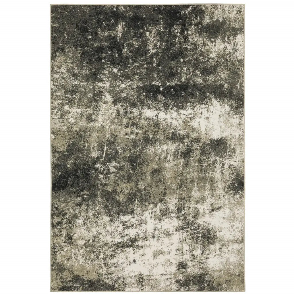 6' X 9' Charcoal Grey And Beige Abstract Power Loom Stain Resistant Area Rug - Homeroots - Flyclothing LLC
