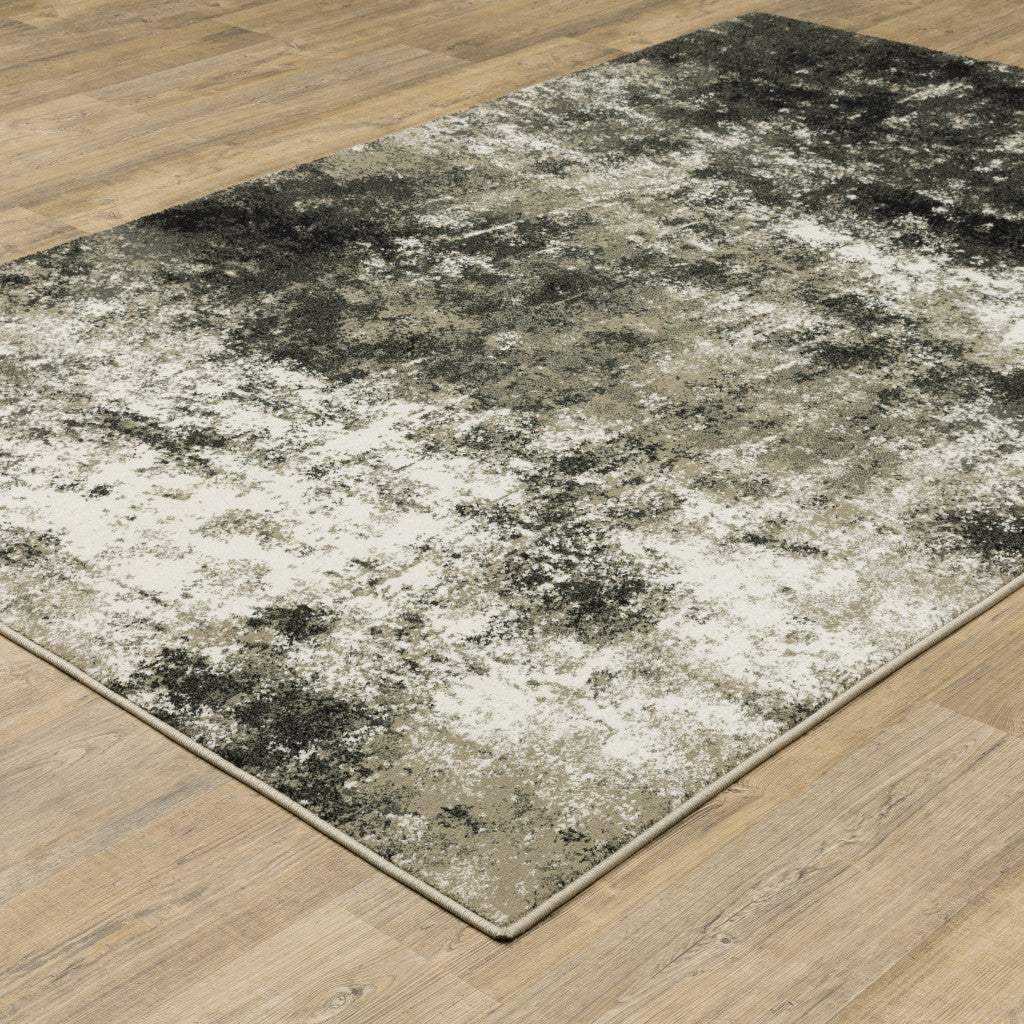 6' X 9' Charcoal Grey And Beige Abstract Power Loom Stain Resistant Area Rug - Homeroots - Flyclothing LLC