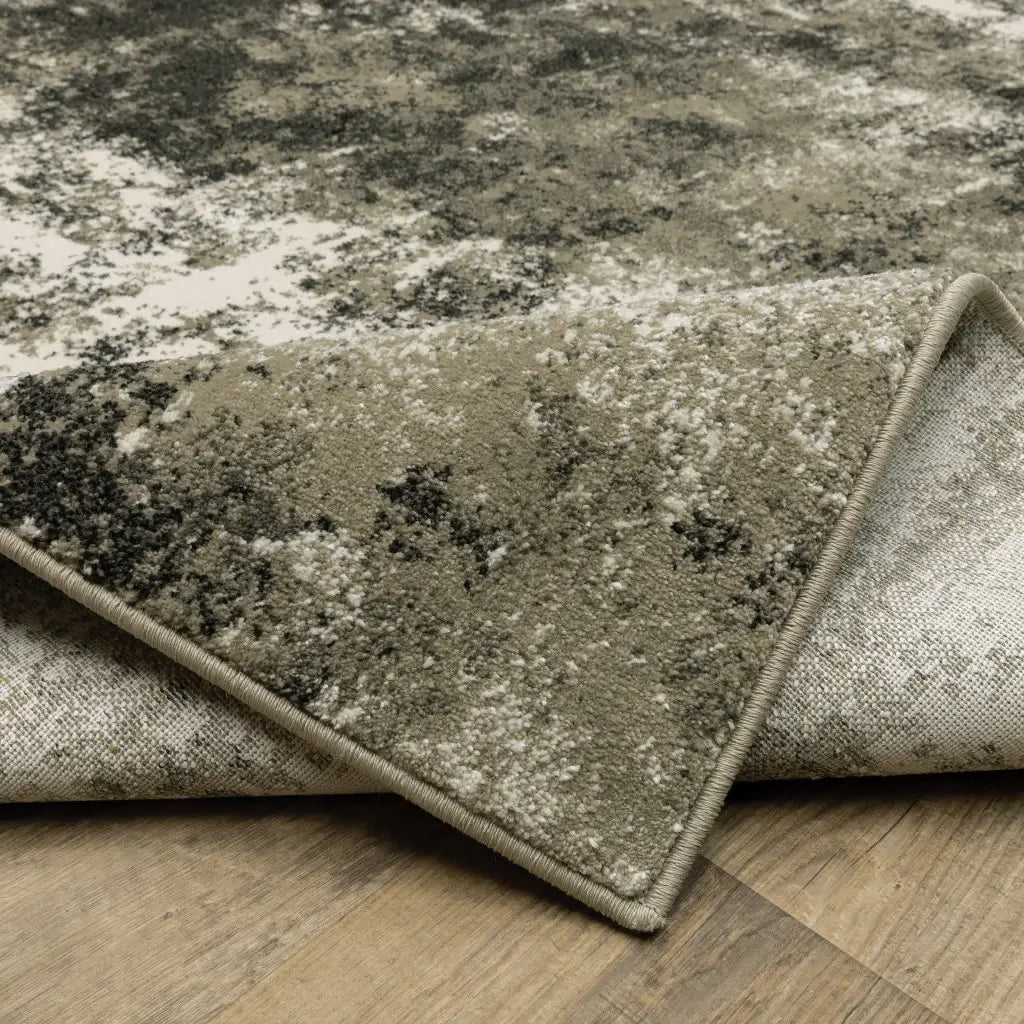 6' X 9' Charcoal Grey And Beige Abstract Power Loom Stain Resistant Area Rug - Homeroots - Flyclothing LLC