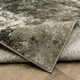 6' X 9' Charcoal Grey And Beige Abstract Power Loom Stain Resistant Area Rug - Homeroots - Flyclothing LLC