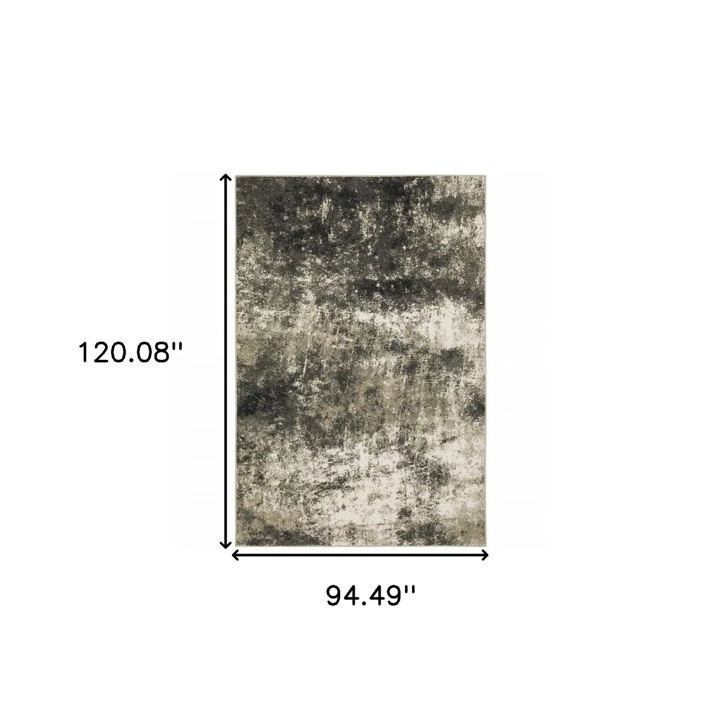 8' X 10' Charcoal Grey And Beige Abstract Power Loom Stain Resistant Area Rug - Homeroots - Flyclothing LLC