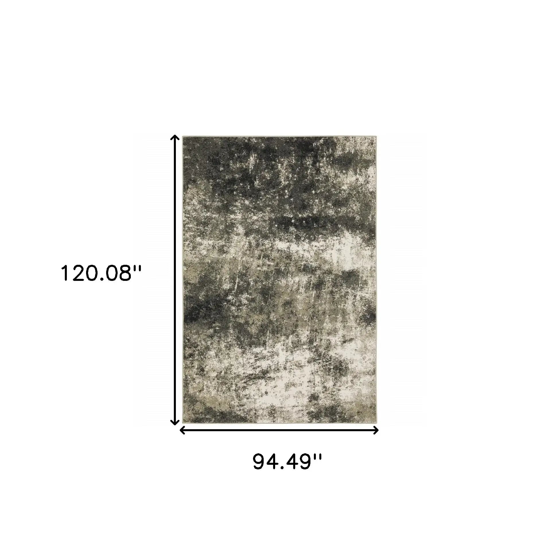 8' X 10' Charcoal Grey And Beige Abstract Power Loom Stain Resistant Area Rug - Homeroots - Flyclothing LLC