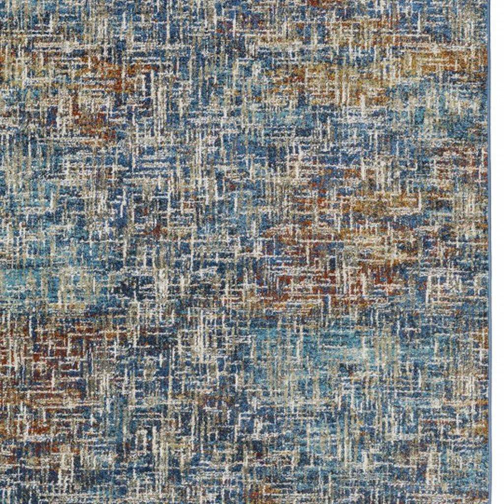 4' X 6' Blue Teal Gold Rust And Beige Abstract Power Loom Stain Resistant Area Rug - Homeroots - Flyclothing LLC