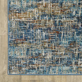 5' X 7' Blue Teal Gold Rust And Beige Abstract Power Loom Stain Resistant Area Rug - Homeroots - Flyclothing LLC