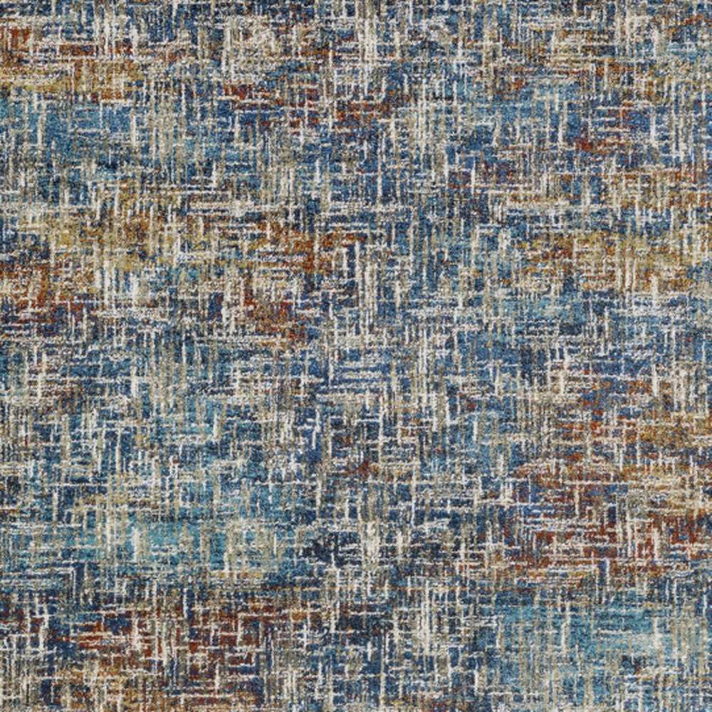 8' X 10' Blue Teal Gold Rust And Beige Abstract Power Loom Stain Resistant Area Rug - Homeroots - Flyclothing LLC