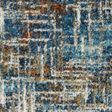 8' X 10' Blue Teal Gold Rust And Beige Abstract Power Loom Stain Resistant Area Rug - Homeroots - Flyclothing LLC
