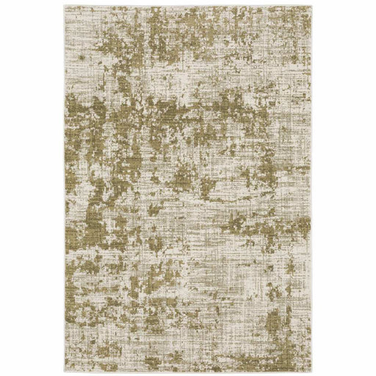 5' X 7' Beige Gold And Grey Abstract Power Loom Stain Resistant Area Rug - Homeroots - Flyclothing LLC