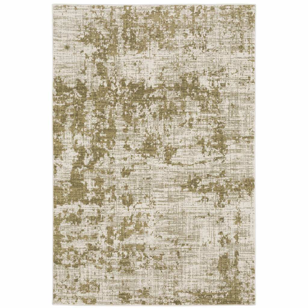 8' X 10' Beige Gold And Grey Abstract Power Loom Stain Resistant Area Rug - Homeroots - Flyclothing LLC