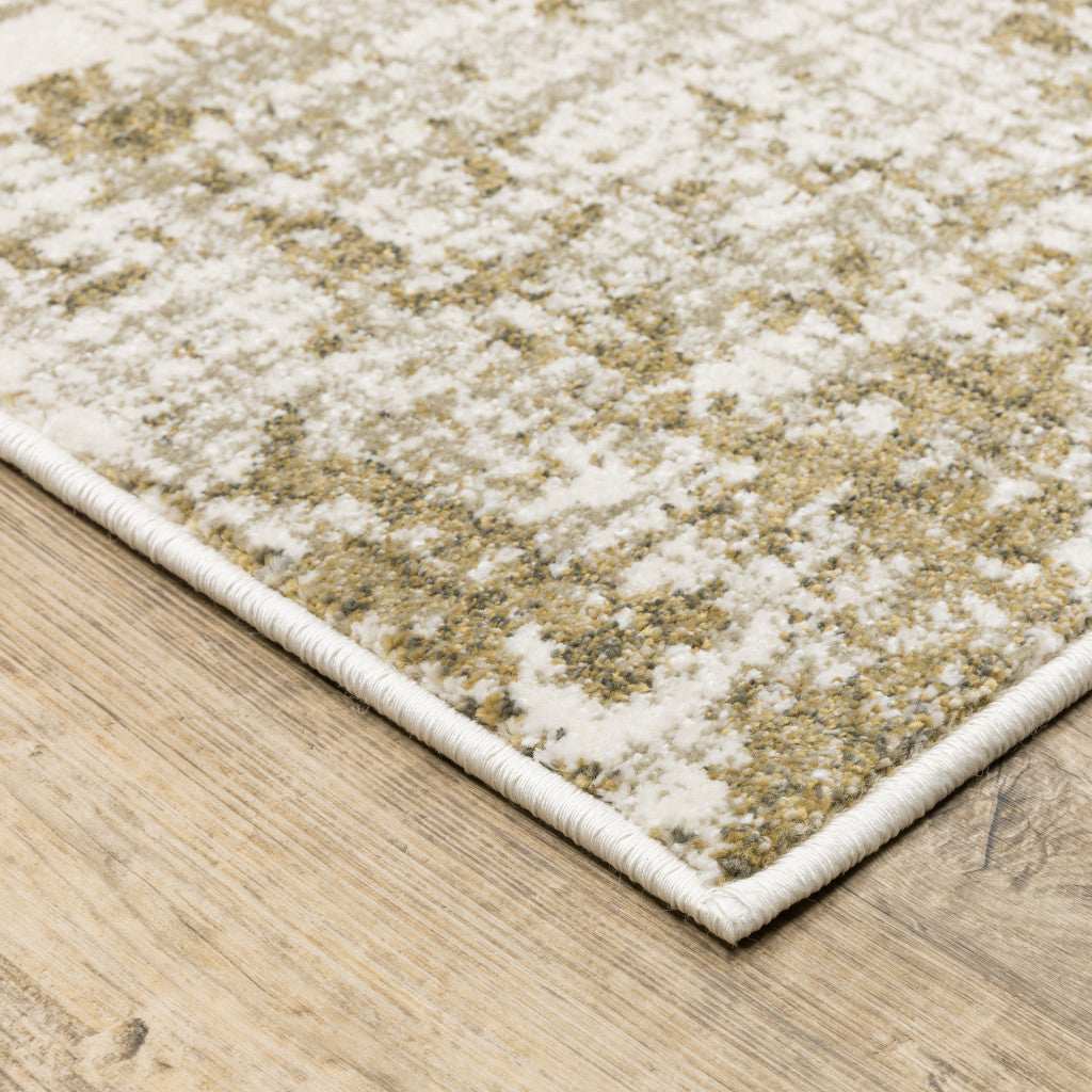 8' X 10' Beige Gold And Grey Abstract Power Loom Stain Resistant Area Rug - Homeroots - Flyclothing LLC