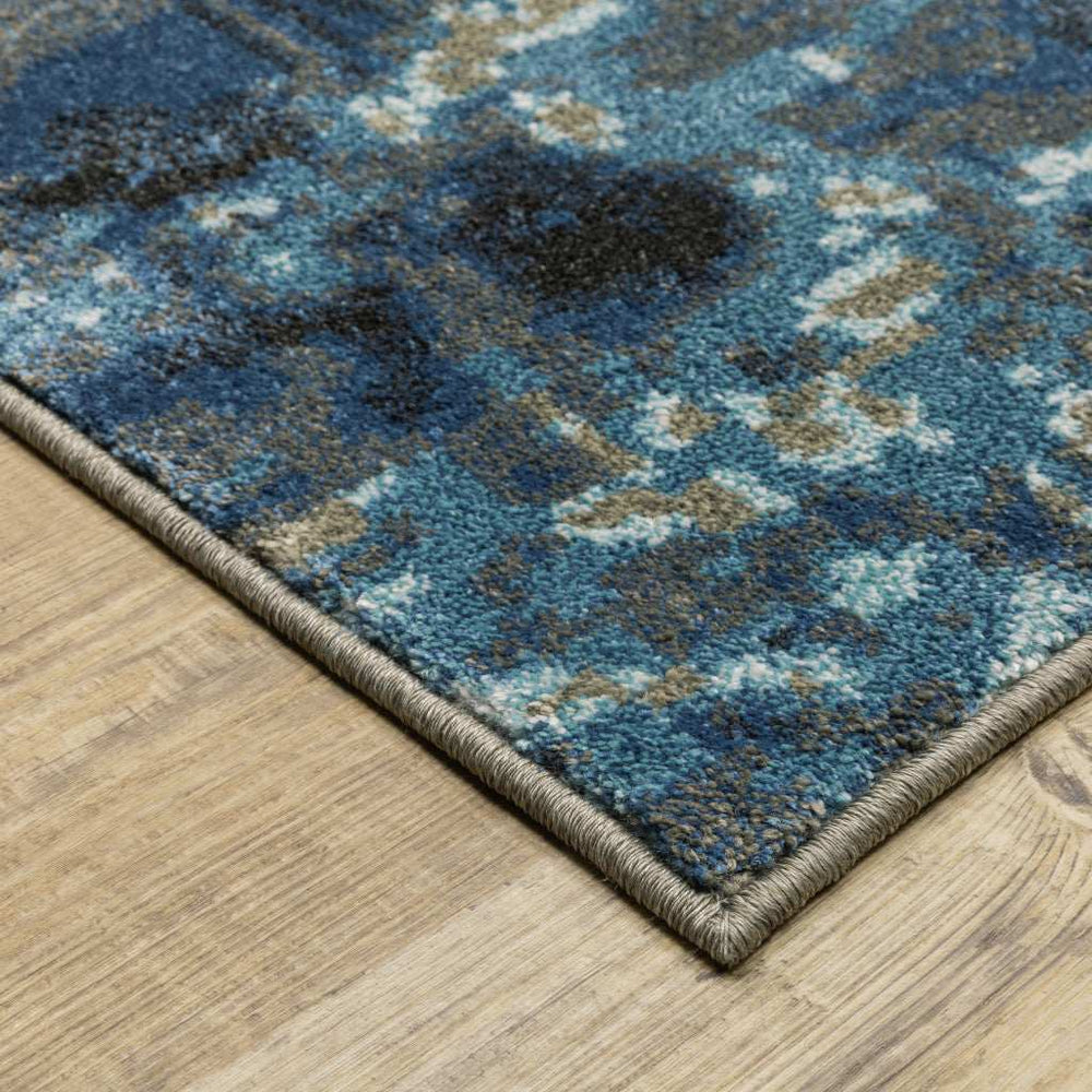 5' X 7' Blue Grey Charcoal And Beige Abstract Power Loom Stain Resistant Area Rug - Homeroots - Flyclothing LLC