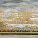 2' X 8' Blue Gold Teal Rust Grey And Beige Abstract Power Loom Stain Resistant Runner Rug - Homeroots - Flyclothing LLC