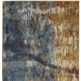 4' X 6' Blue Gold Teal Rust Grey And Beige Abstract Power Loom Stain Resistant Area Rug - Homeroots - Flyclothing LLC