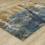 5' X 7' Blue Gold Teal Rust Grey And Beige Abstract Power Loom Stain Resistant Area Rug - Homeroots - Flyclothing LLC
