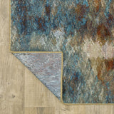 6' X 9' Blue Gold Teal Rust Grey And Beige Abstract Power Loom Stain Resistant Area Rug - Homeroots - Flyclothing LLC