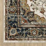2' X 8' Beige Blue Green Rust And Grey Oriental Power Loom Stain Resistant Runner Rug - Homeroots