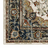 5' X 7' Beige Blue Green Rust And Grey Oriental Power Loom Stain Resistant Area Rug - Homeroots - Flyclothing LLC