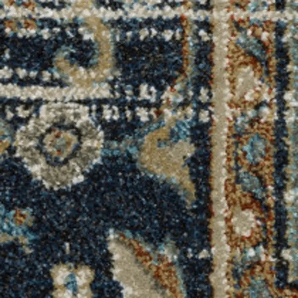 8' X 10' Beige Blue Green Rust And Grey Oriental Power Loom Stain Resistant Area Rug - Homeroots - Flyclothing LLC