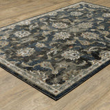4' X 6' Charcoal Blue Gold Rust And Beige Oriental Power Loom Stain Resistant Area Rug - Homeroots - Flyclothing LLC