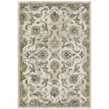 4' X 6' Beige Gold Blue And Grey Oriental Power Loom Stain Resistant Area Rug - Homeroots - Flyclothing LLC