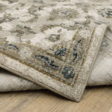6' X 9' Beige Gold Blue And Grey Oriental Power Loom Stain Resistant Area Rug - Homeroots - Flyclothing LLC