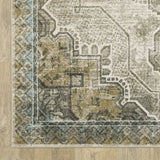 6' X 9' Grey Blue Beige And Gold Oriental Power Loom Stain Resistant Area Rug - Homeroots - Flyclothing LLC