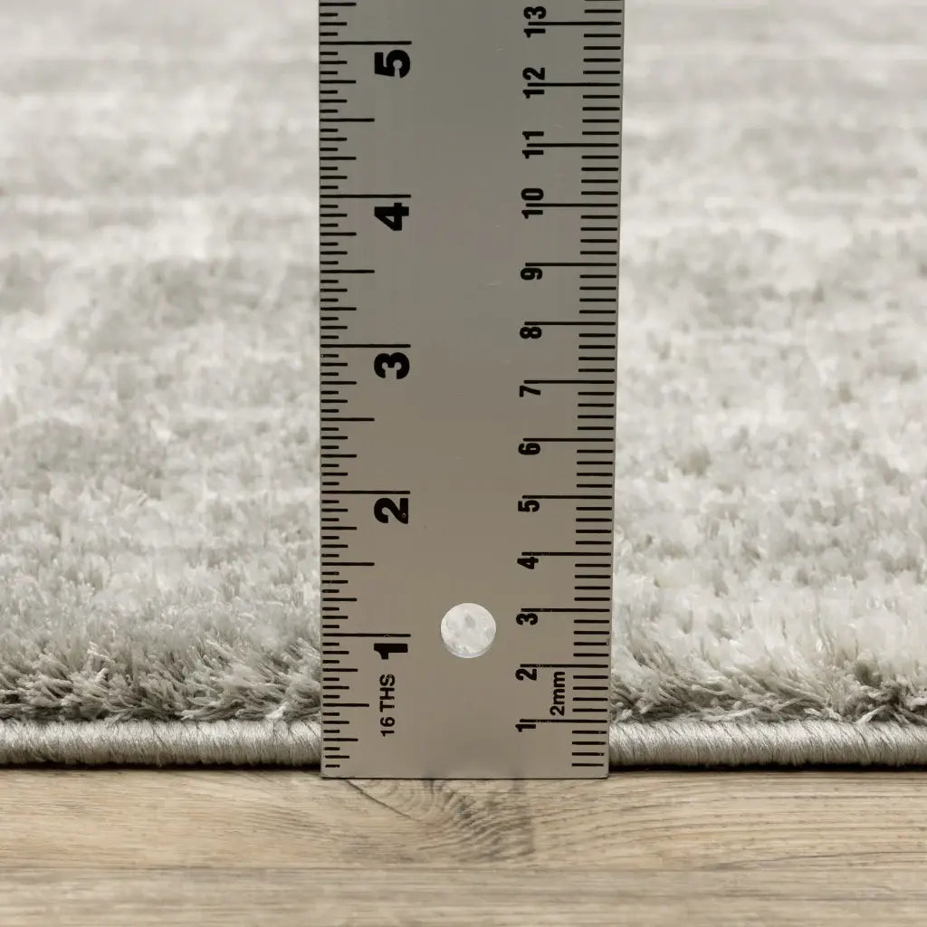 2' X 8' Grey And Ivory Abstract Shag Power Loom Stain Resistant Runner Rug - Homeroots - Flyclothing LLC