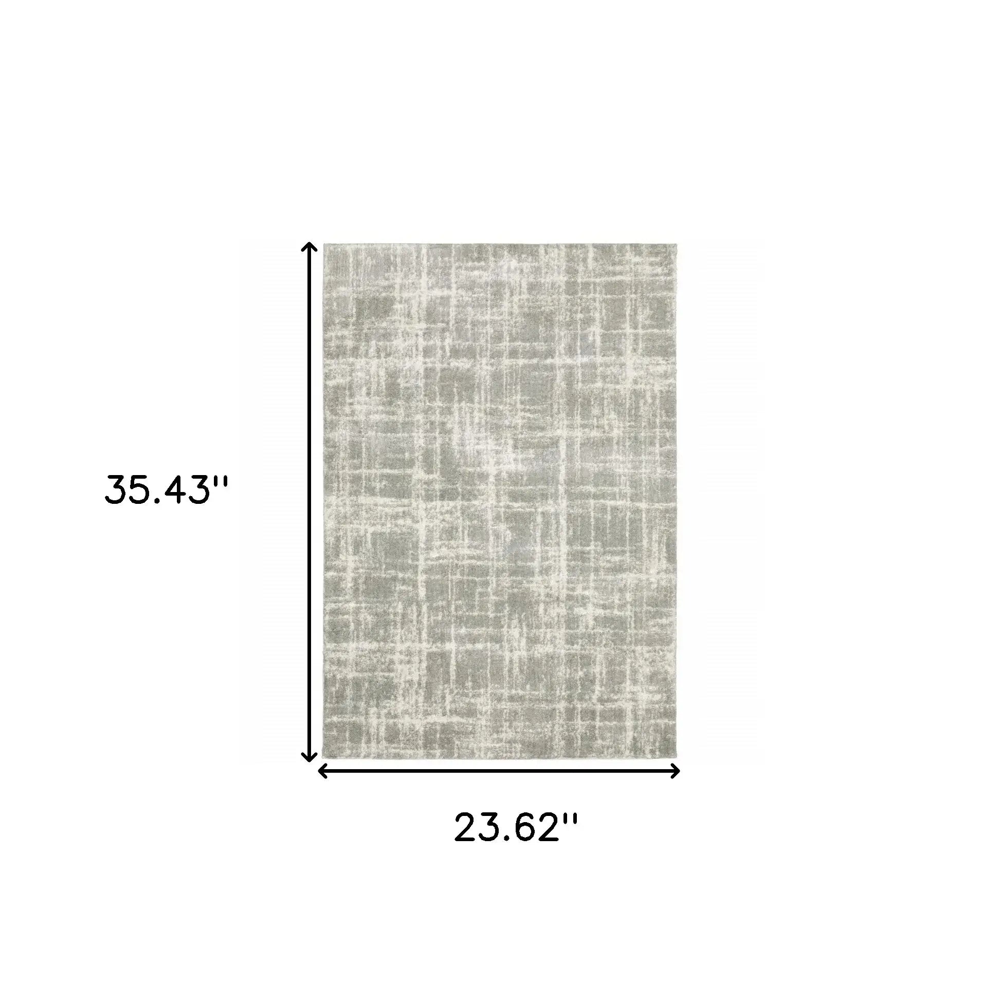 2' X 3' Grey And Ivory Abstract Shag Power Loom Stain Resistant Area Rug - Homeroots - Flyclothing LLC