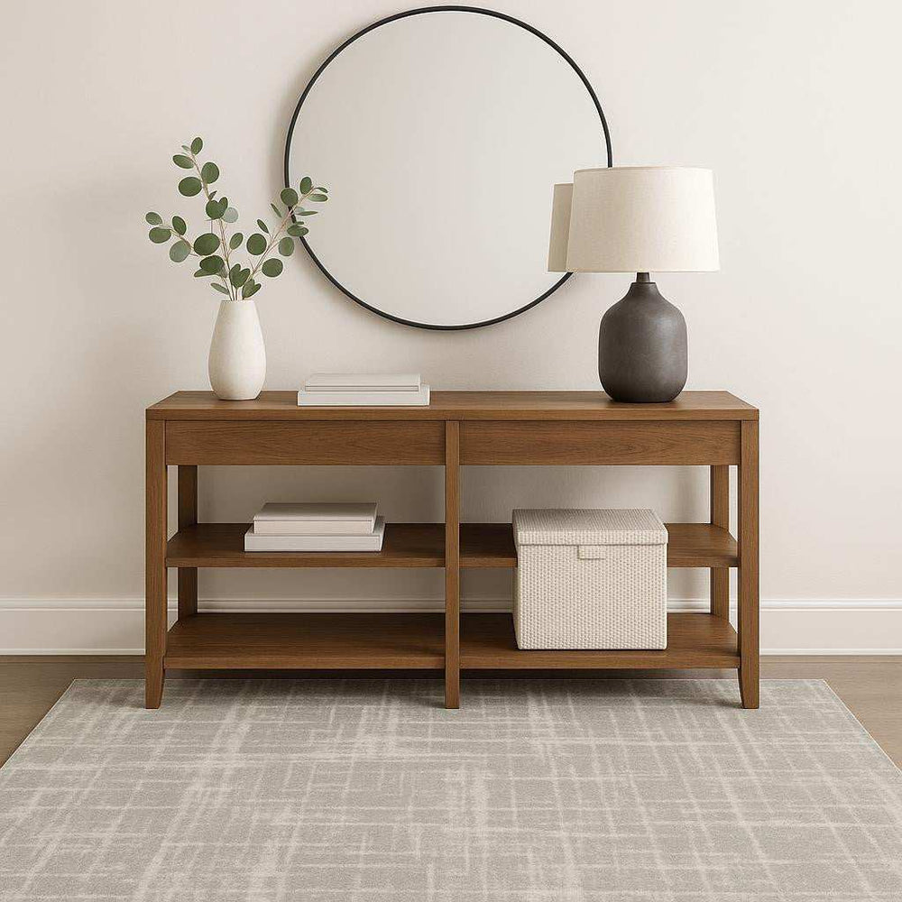 4' X 6' Grey And Ivory Abstract Shag Power Loom Stain Resistant Area Rug - Homeroots - Flyclothing LLC