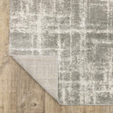 5' X 8' Grey And Ivory Abstract Shag Power Loom Stain Resistant Area Rug - Homeroots - Flyclothing LLC