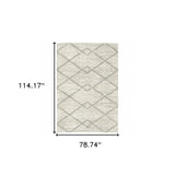 6' X 9' Ivory And Grey Geometric Shag Power Loom Stain Resistant Area Rug - Homeroots - Flyclothing LLC