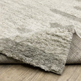 2' X 8' Ivory And Grey Geometric Shag Power Loom Stain Resistant Runner Rug - Homeroots - Flyclothing LLC