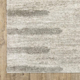 2' X 3' Ivory And Grey Geometric Shag Power Loom Stain Resistant Area Rug - Homeroots - Flyclothing LLC