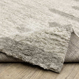 2' X 3' Ivory And Grey Geometric Shag Power Loom Stain Resistant Area Rug - Homeroots - Flyclothing LLC