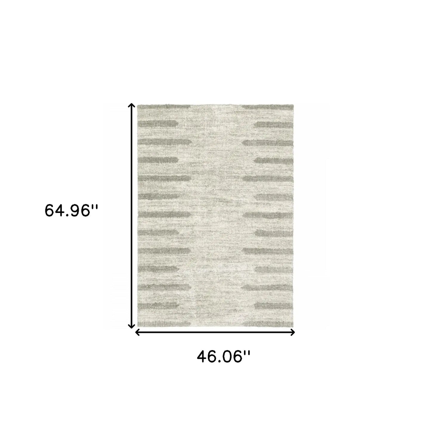 4' X 6' Ivory And Grey Geometric Shag Power Loom Stain Resistant Area Rug - Homeroots - Flyclothing LLC