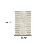 6' X 9' Ivory And Grey Geometric Shag Power Loom Stain Resistant Area Rug - Homeroots - Flyclothing LLC