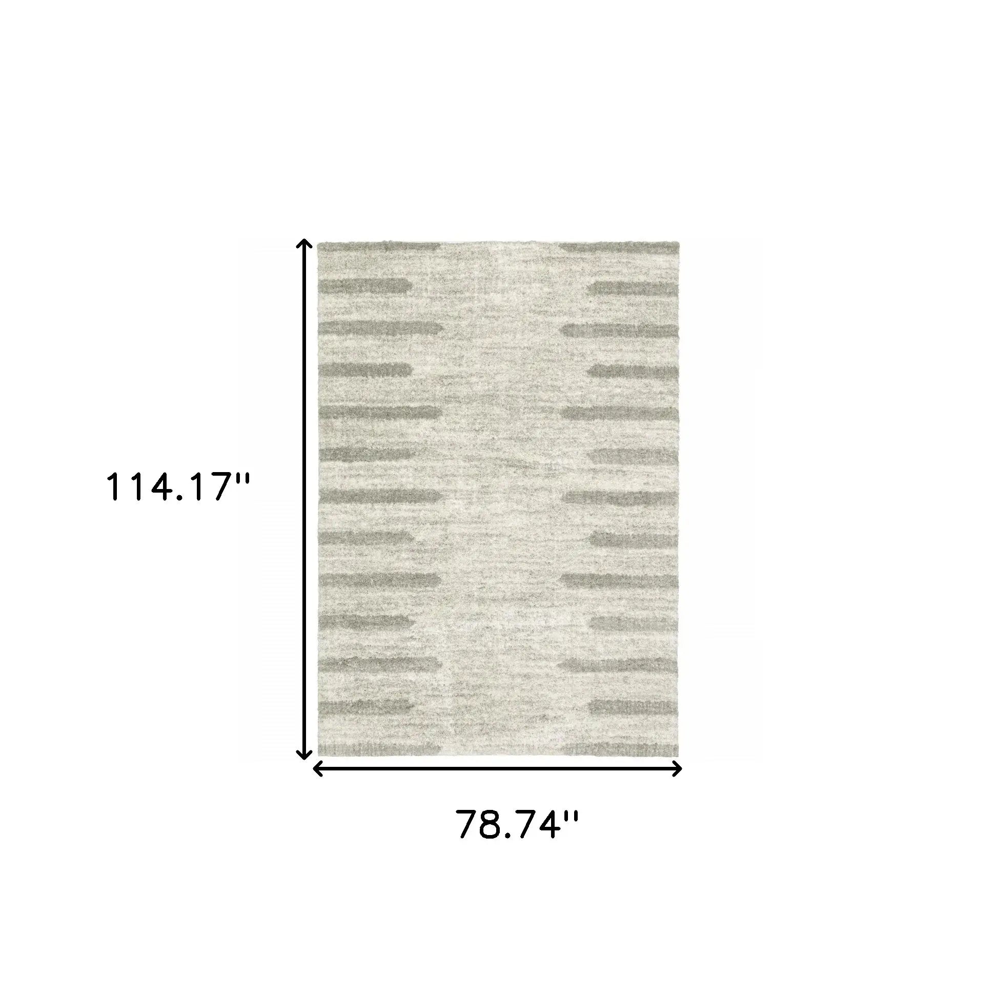 6' X 9' Ivory And Grey Geometric Shag Power Loom Stain Resistant Area Rug - Homeroots - Flyclothing LLC