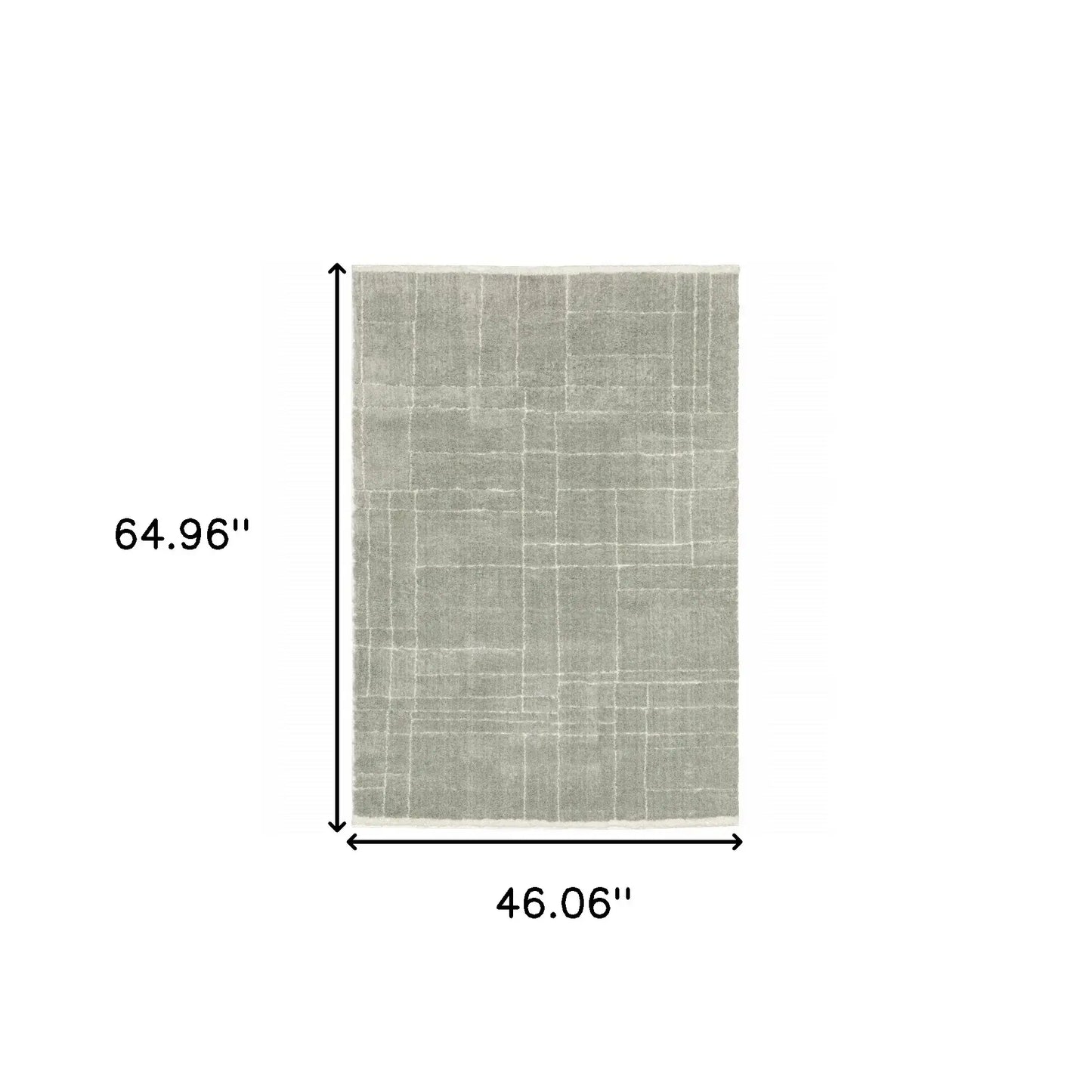 4' X 6' Grey And Ivory Geometric Shag Power Loom Stain Resistant Area Rug - Homeroots - Flyclothing LLC