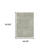 4' X 6' Grey And Ivory Geometric Shag Power Loom Stain Resistant Area Rug - Homeroots - Flyclothing LLC