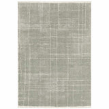 5' X 8' Grey And Ivory Geometric Shag Power Loom Stain Resistant Area Rug - Homeroots - Flyclothing LLC