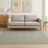 5' X 8' Grey And Ivory Geometric Shag Power Loom Stain Resistant Area Rug - Homeroots - Flyclothing LLC