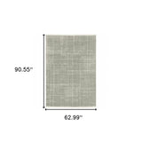 5' X 8' Grey And Ivory Geometric Shag Power Loom Stain Resistant Area Rug - Homeroots - Flyclothing LLC