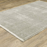 5' X 8' Grey And Ivory Geometric Shag Power Loom Stain Resistant Area Rug - Homeroots - Flyclothing LLC