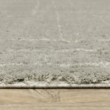 5' X 8' Grey And Ivory Geometric Shag Power Loom Stain Resistant Area Rug - Homeroots - Flyclothing LLC