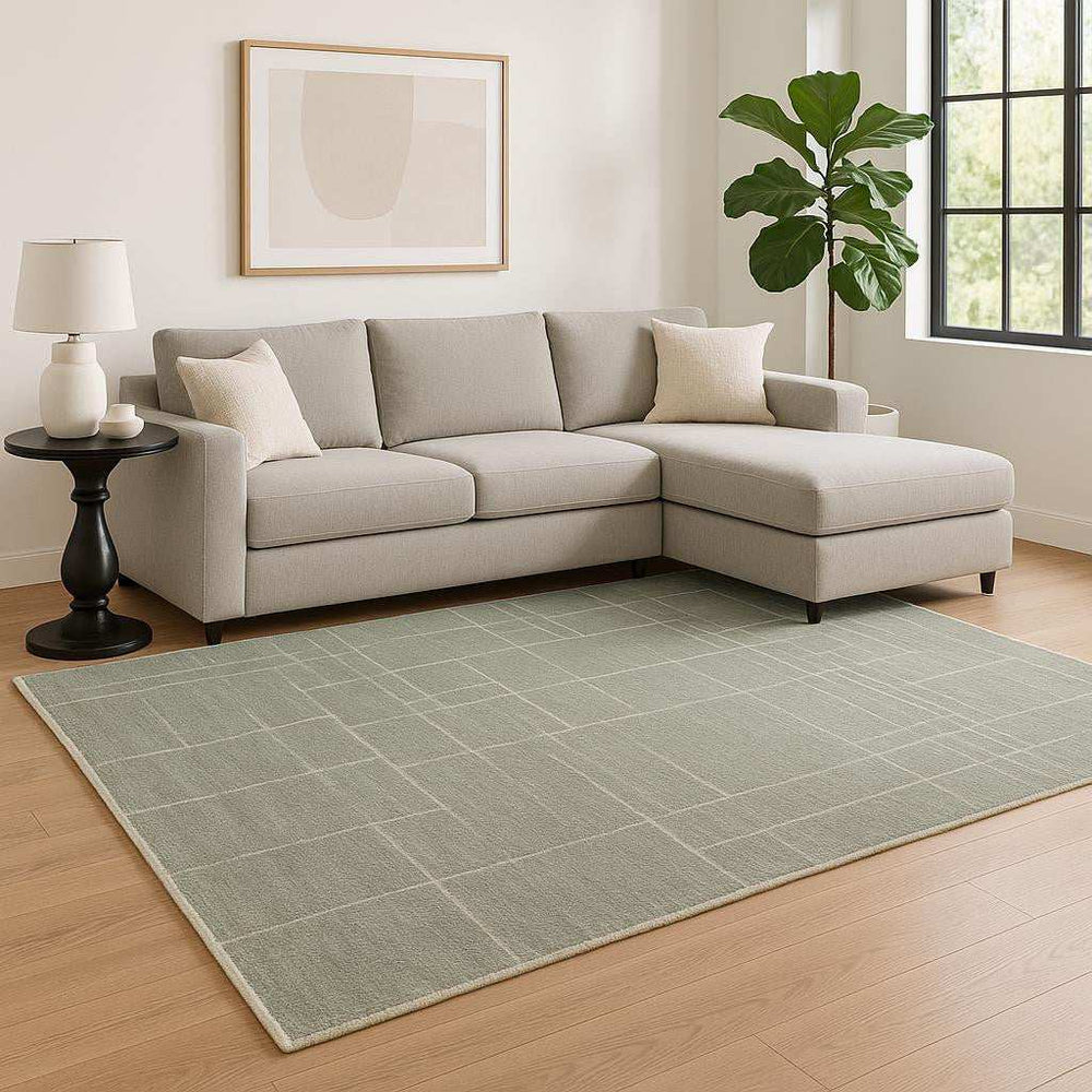 6' X 9' Grey And Ivory Geometric Shag Power Loom Stain Resistant Area Rug - Homeroots - Flyclothing LLC