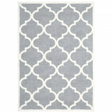 2' X 3' Grey And Ivory Geometric Shag Power Loom Stain Resistant Area Rug - Homeroots - Flyclothing LLC