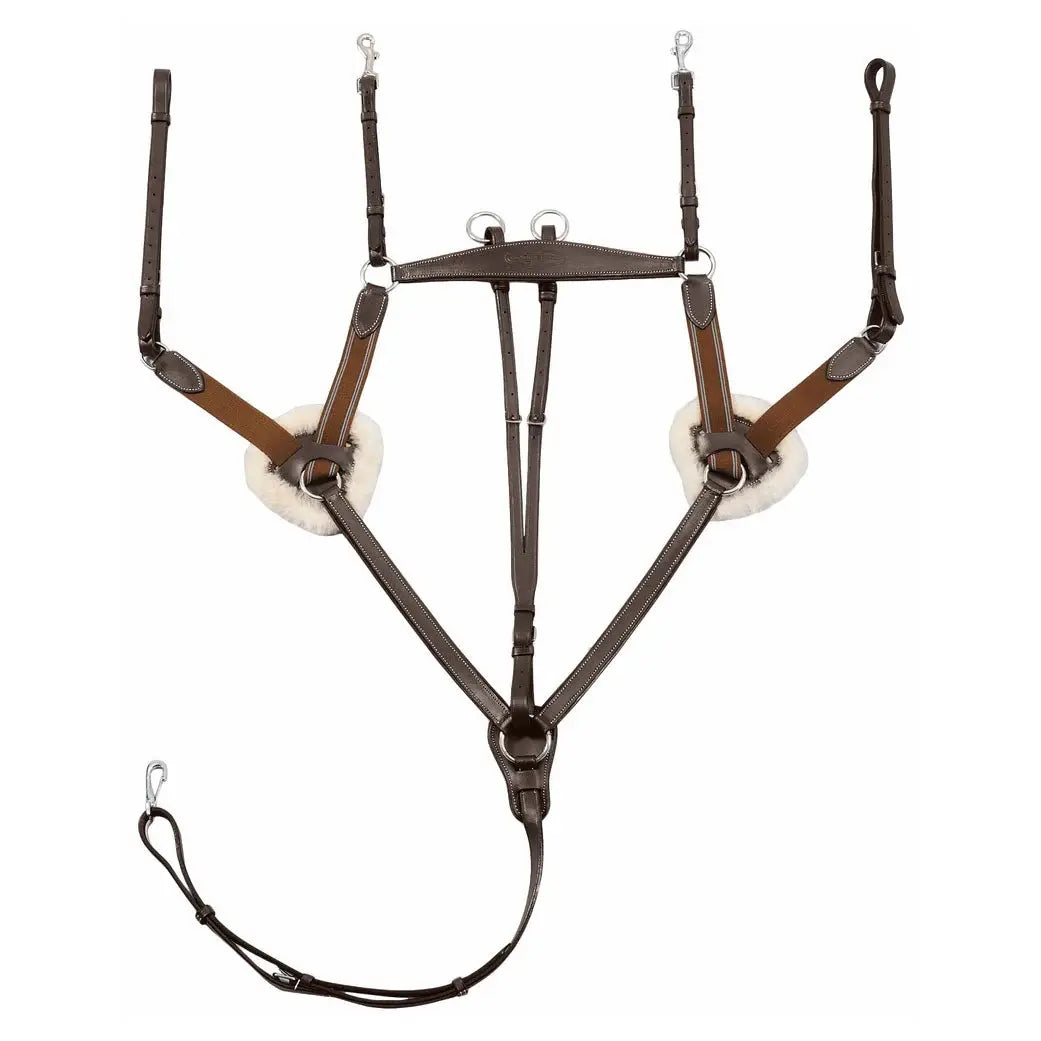 Henri de Rivel Pro 5 Point Elastic Breastplate Martingale with Running Attachment - Breeches.com - Flyclothing LLC