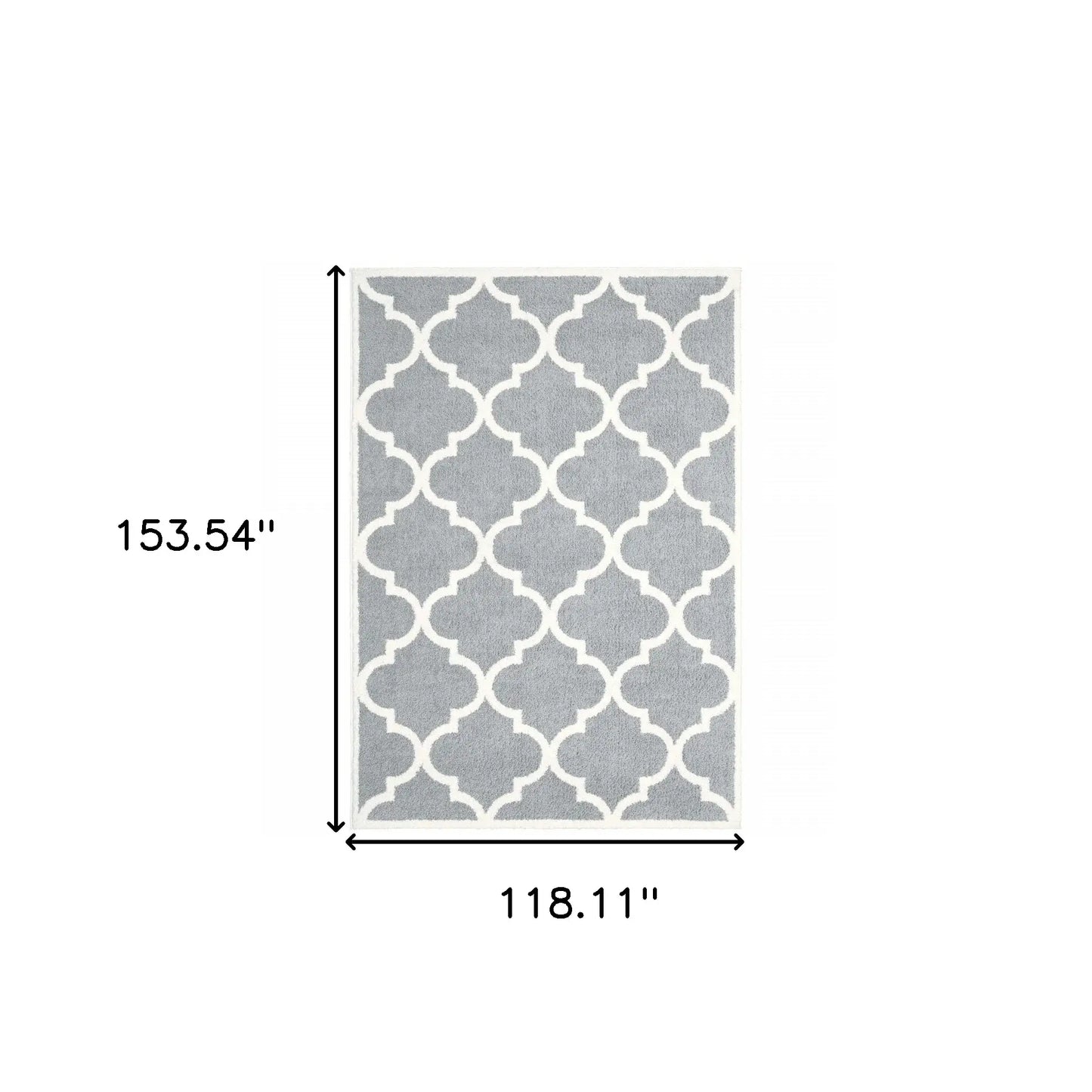 10' X 13' Grey And Ivory Geometric Shag Power Loom Stain Resistant Area Rug - Homeroots - Flyclothing LLC