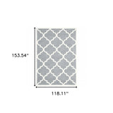 10' X 13' Grey And Ivory Geometric Shag Power Loom Stain Resistant Area Rug - Homeroots - Flyclothing LLC
