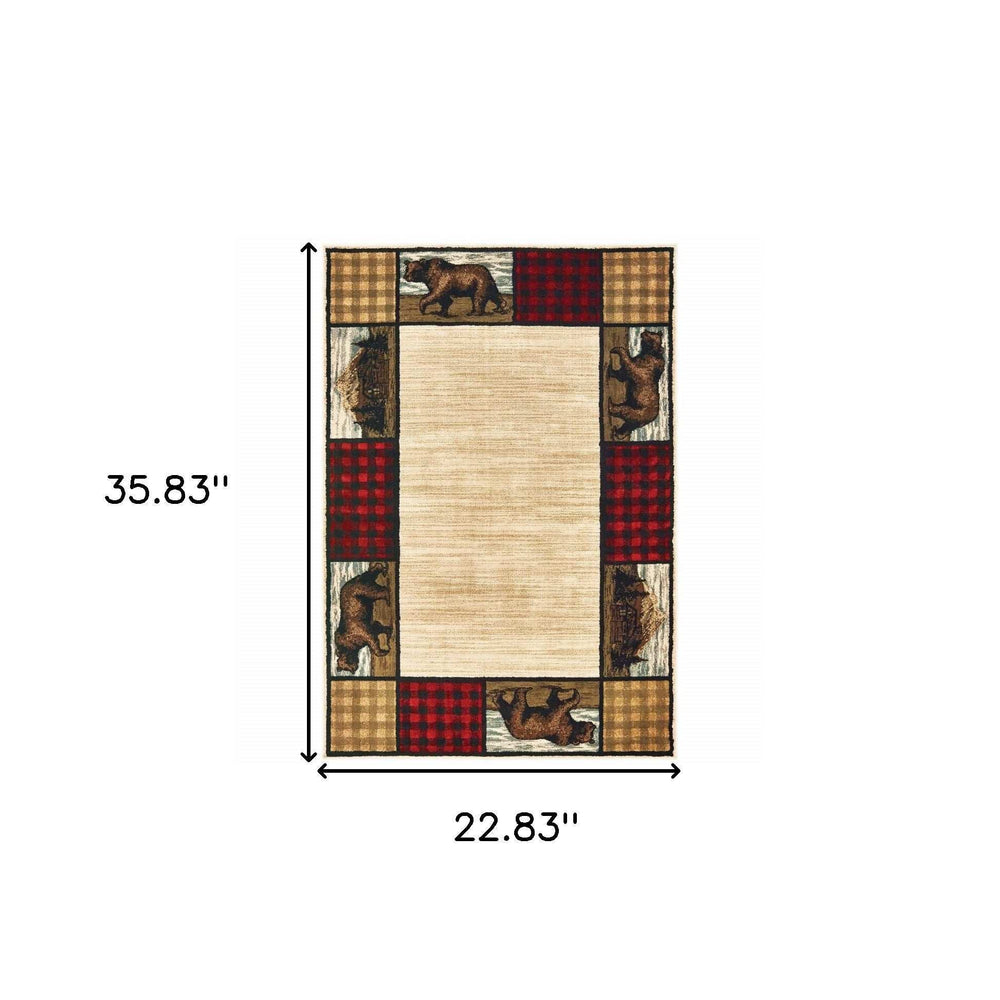 2' X 3' Ivory Southwestern Power Loom Stain Resistant Area Rug - Homeroots - Flyclothing LLC
